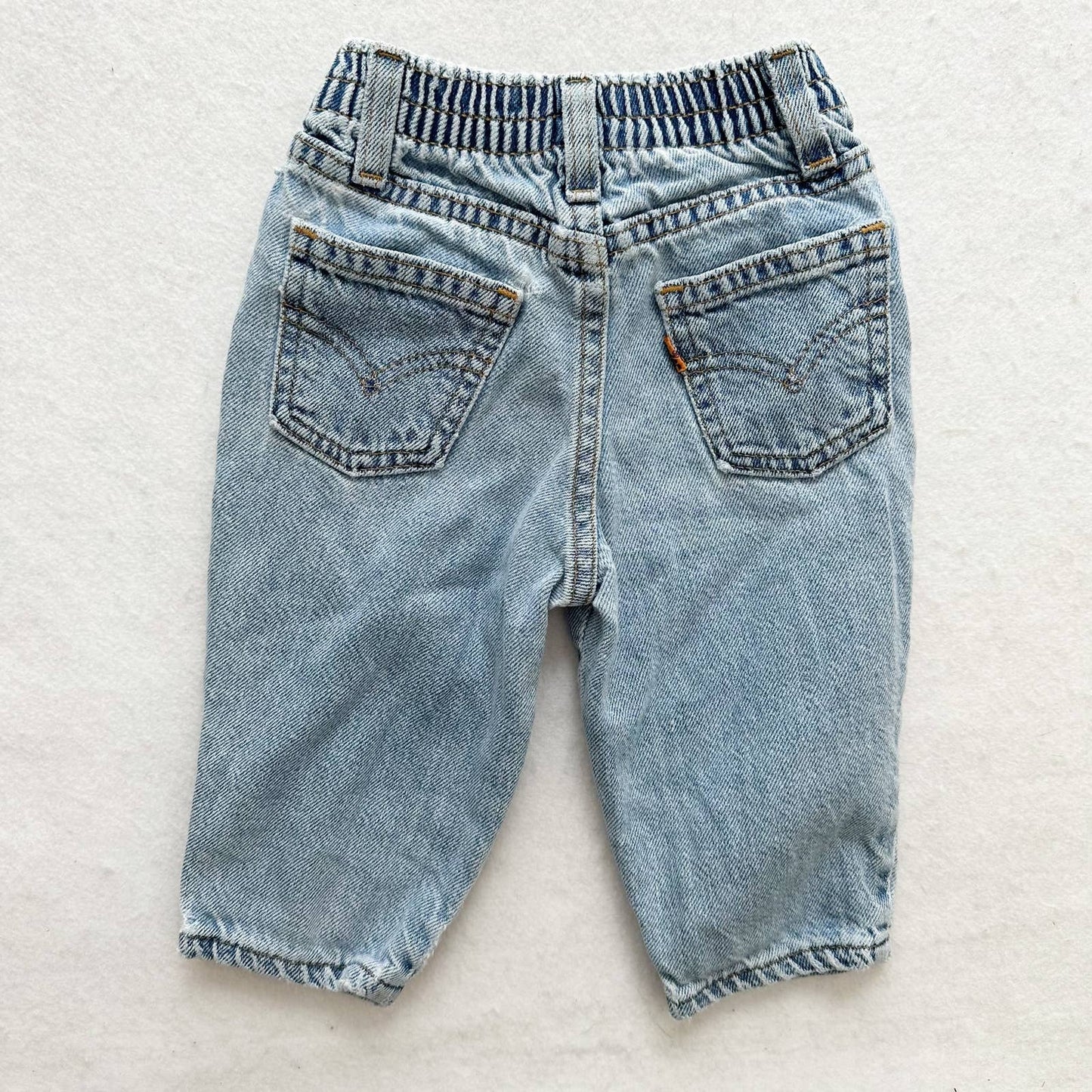 Vintage Levi’s Light Wash Orange Tab Jeans: 12m - Yellow Clover Vintage Kids Clothes