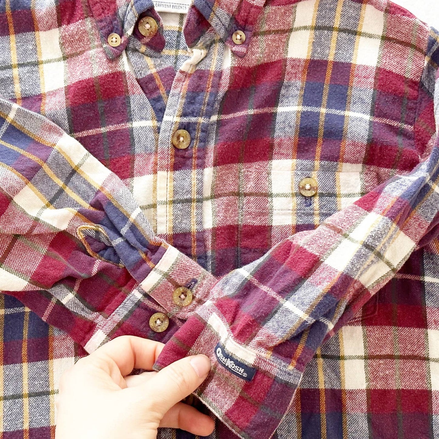 Vintage OshKosh Plaid Flannel Button Down Shirt: 4T - Yellow Clover Vintage Kids Clothes
