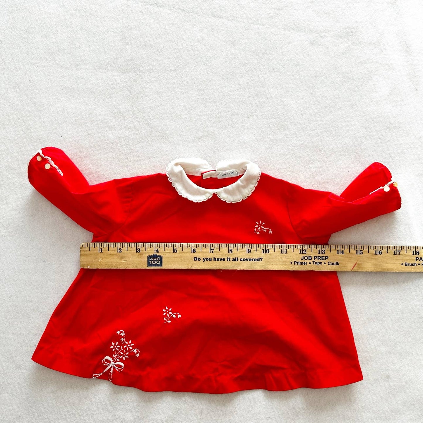 Vintage Nanette Embroidered Top: 12/18m - Yellow Clover Vintage Kids Clothes