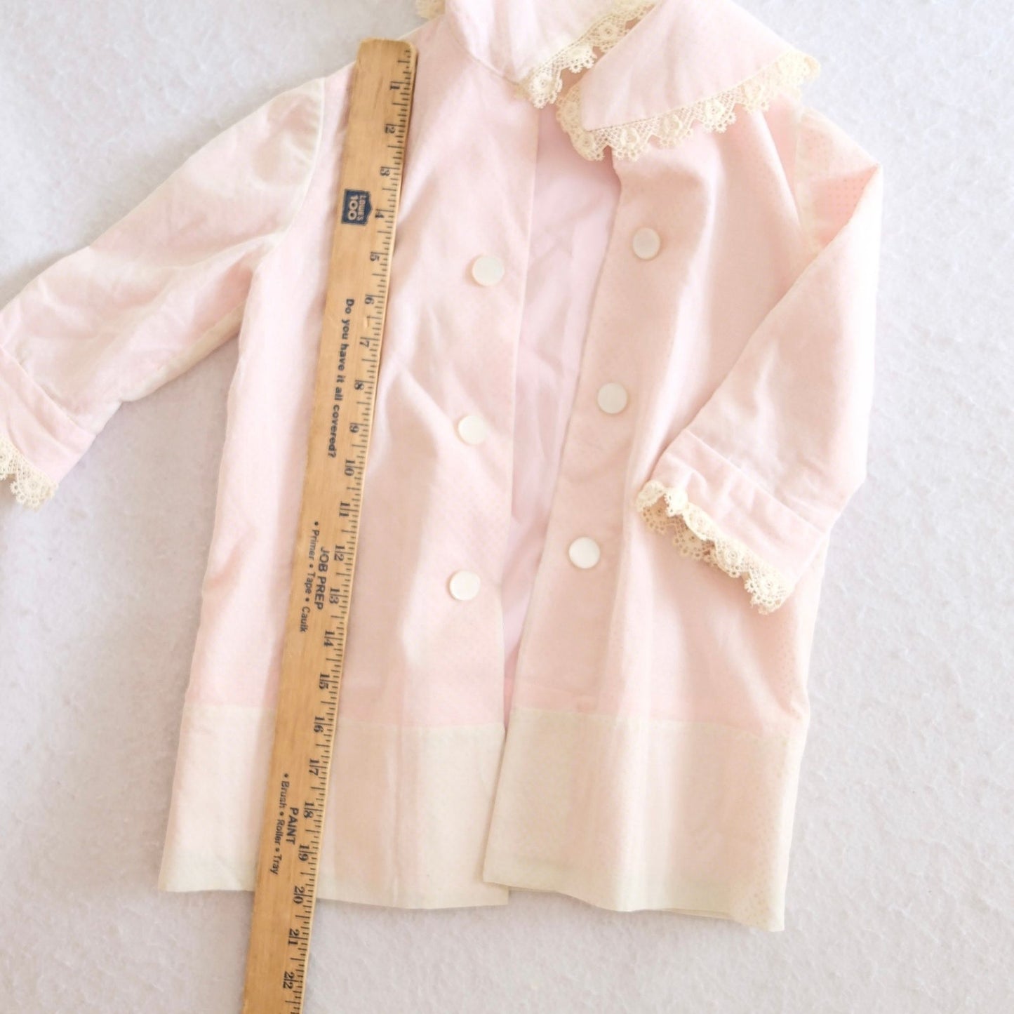 Vintage Handmade Pink Swiss Dot Lace-Trim Toddler Dress Coat, 3T?