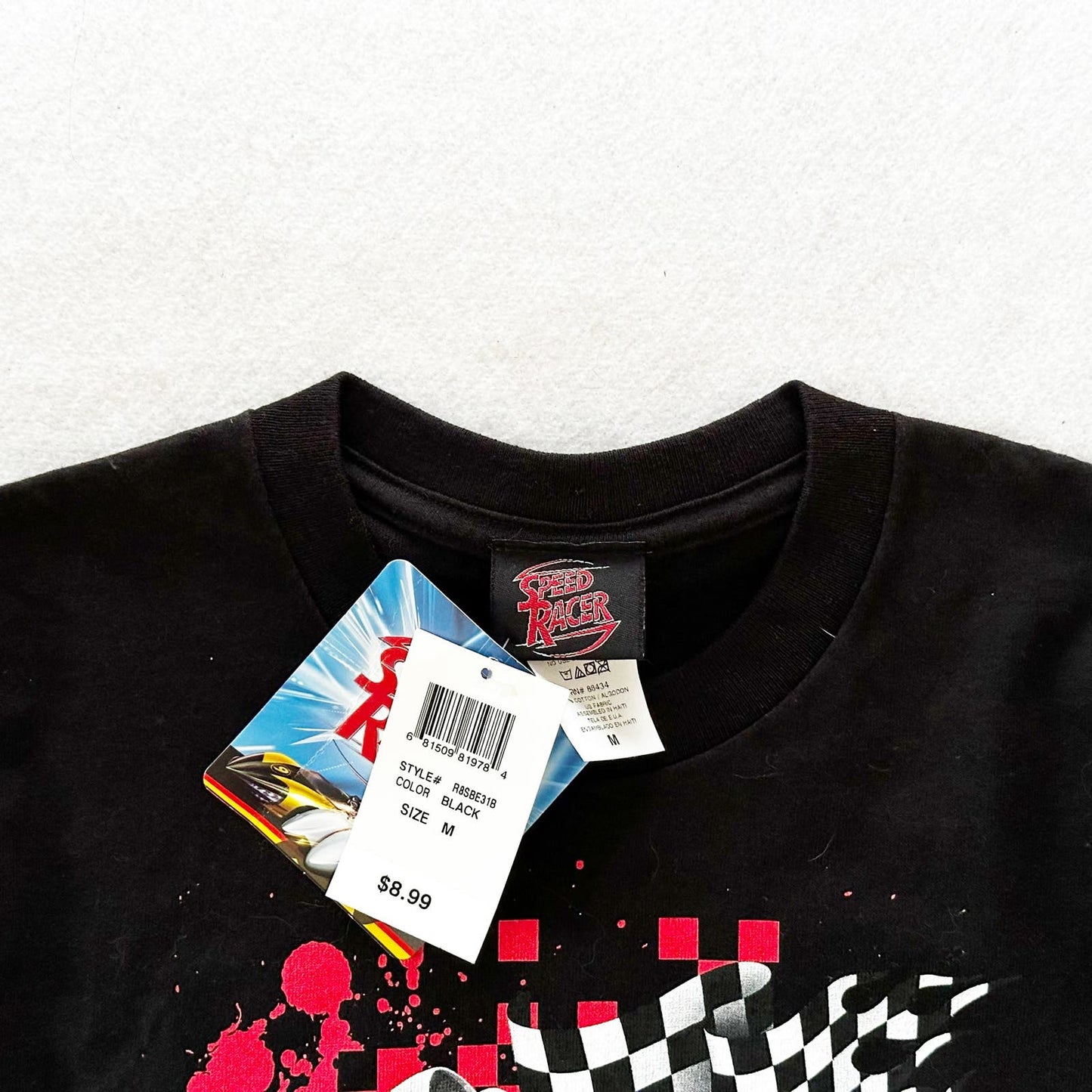 2008 Speed Racer Movie Promo Tee: 7y - Yellow Clover Vintage Kids Clothes