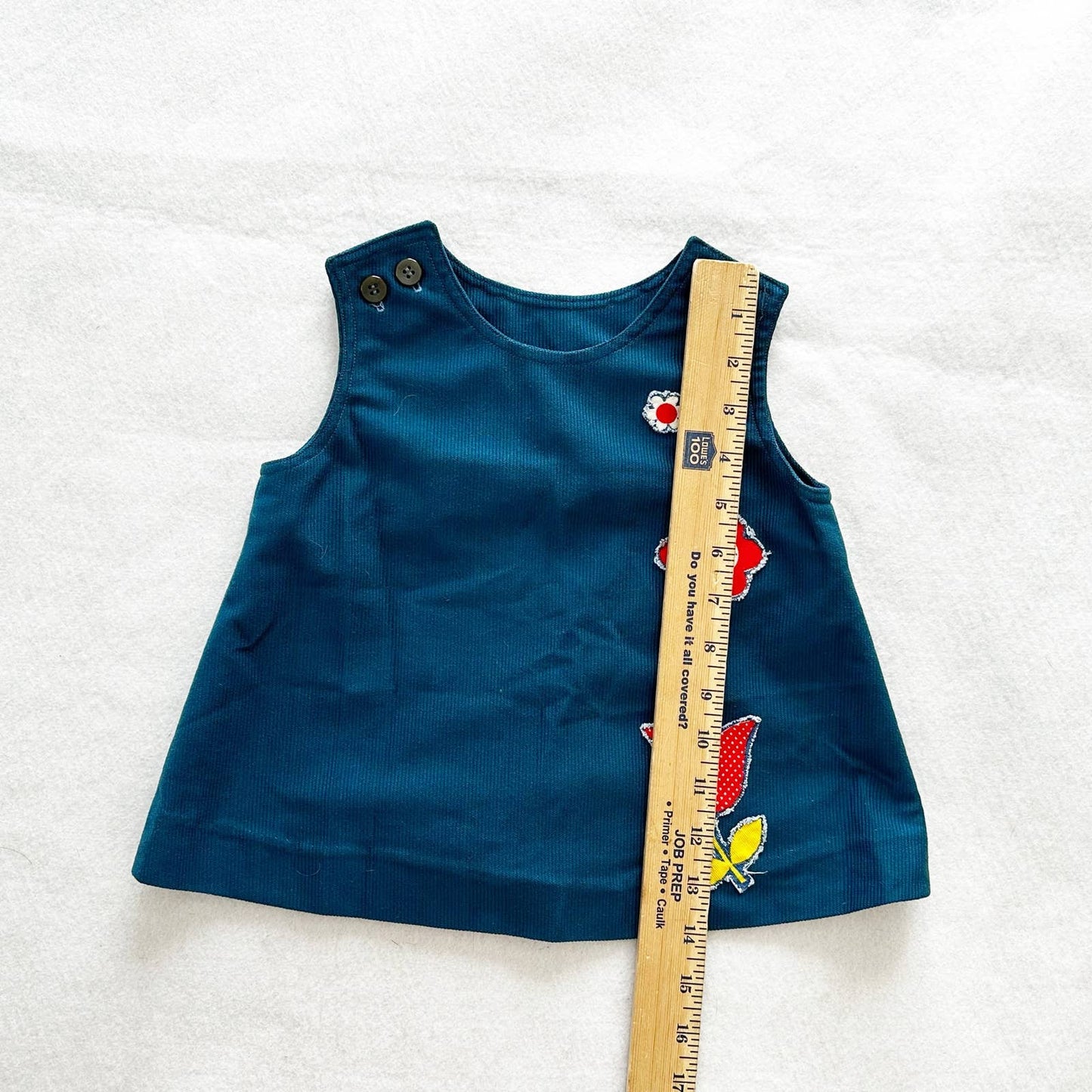 Vintage Unbranded Flower Applique Tank/Tunic: 12m-2T? - Yellow Clover Vintage Kids Clothes