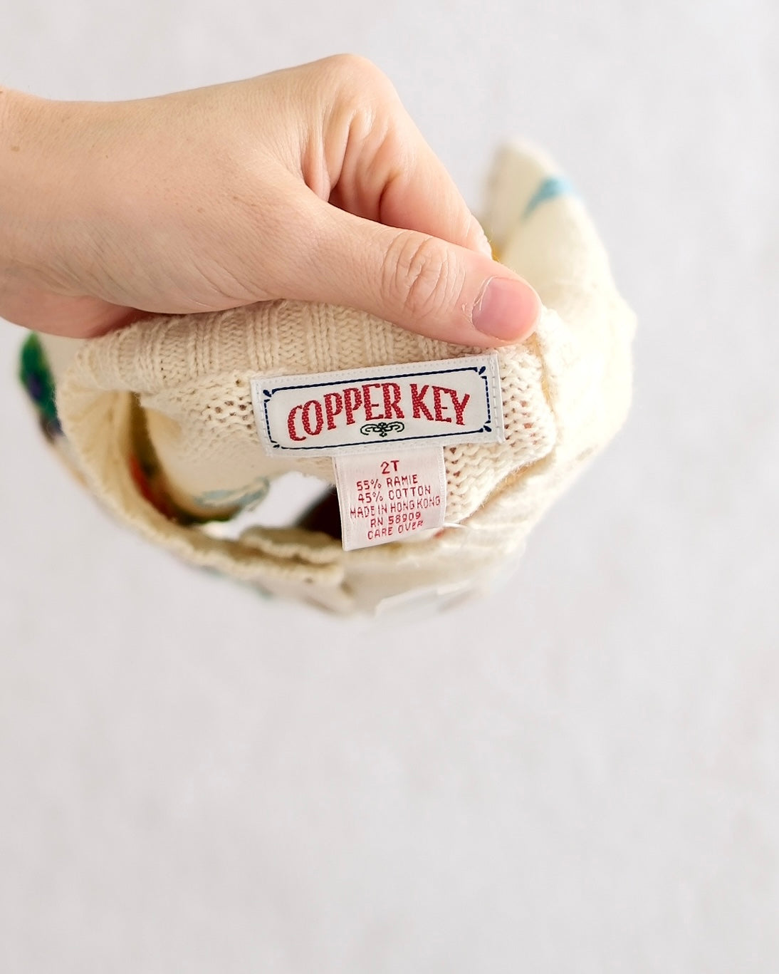 Vintage Copper Key Farm Scene Kids Cardigan Sweater - Yellow Clover Vintage Kids Clothes
