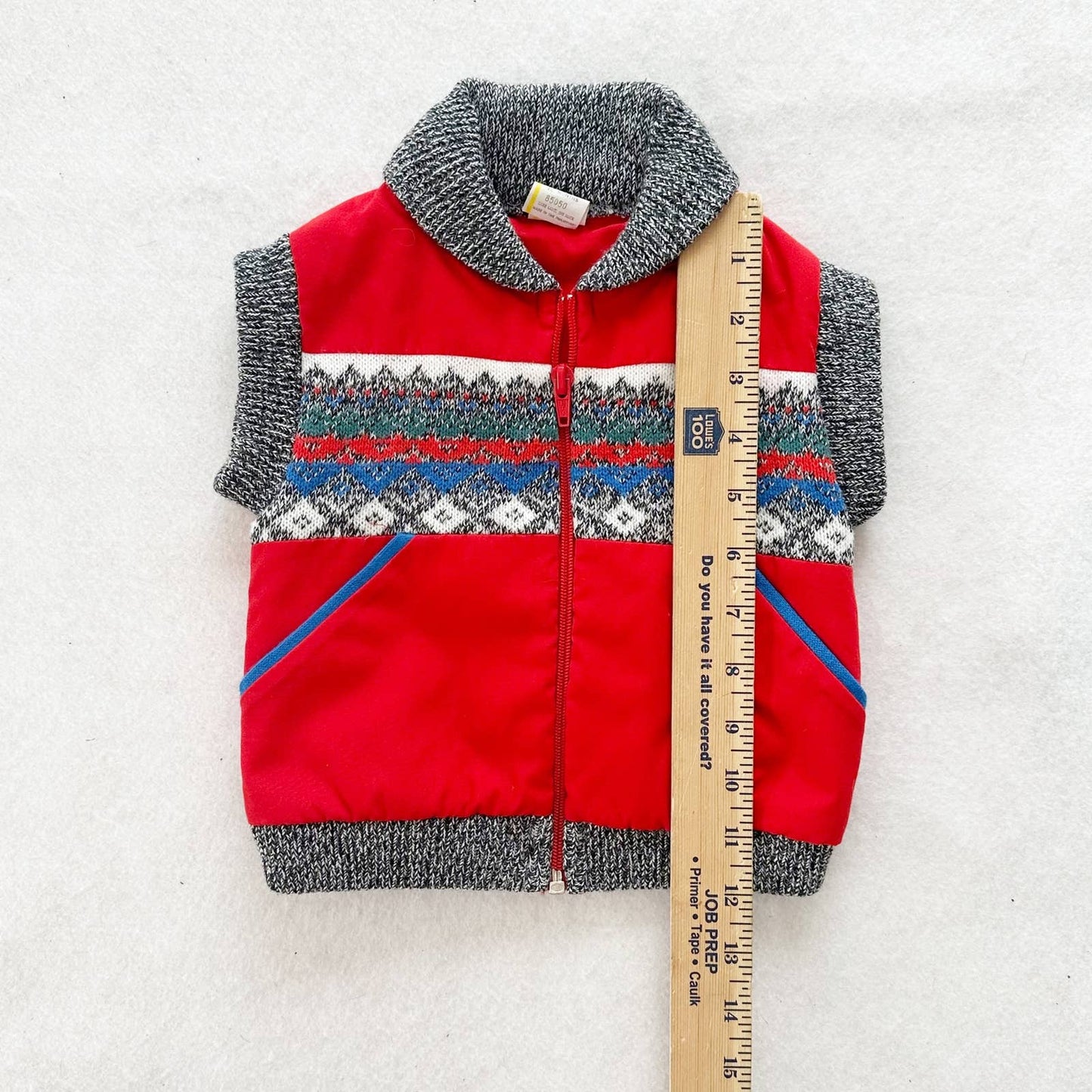 Vintage Unbranded Shawl Collar Vest: 12m - Yellow Clover Vintage Kids Clothes