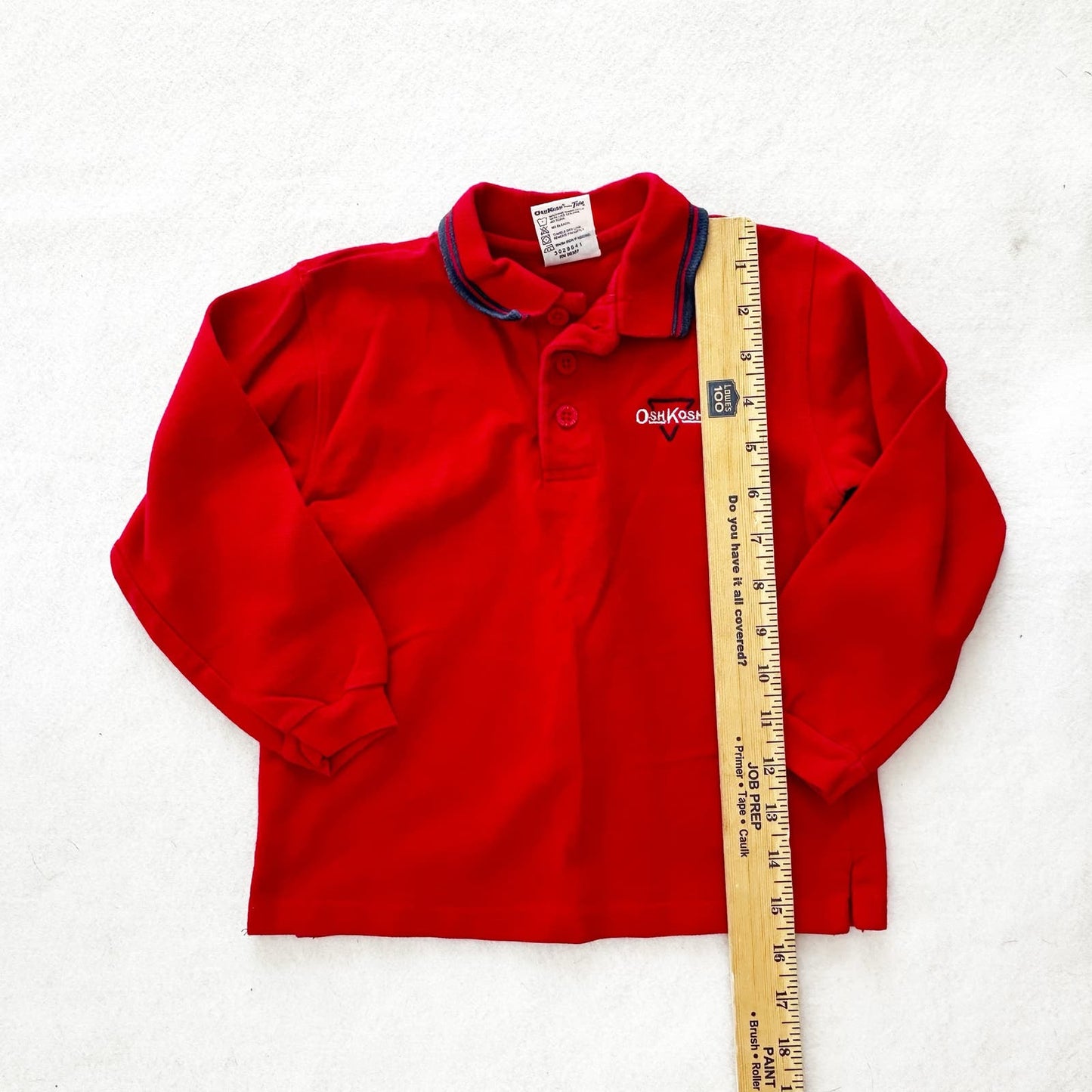 Vintage OshKosh Embroidered Logo Long Sleeve Polo: 4T - Yellow Clover Vintage Kids Clothes