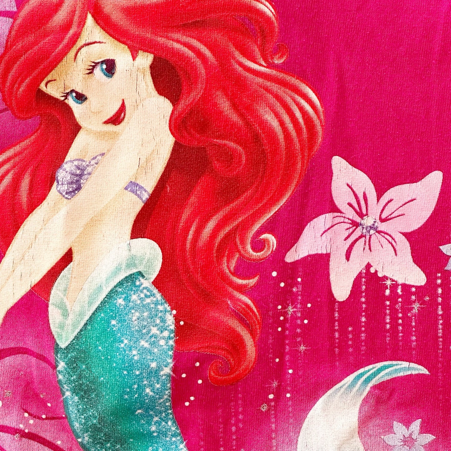 Y2K Disney Store Ariel Little Mermaid Graphic Tee: 7y - Yellow Clover Vintage Kids Clothes