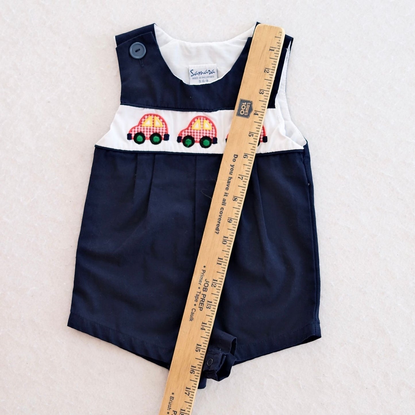 Vintage Samara Car Baby Jon Jon Romper, 6-9M