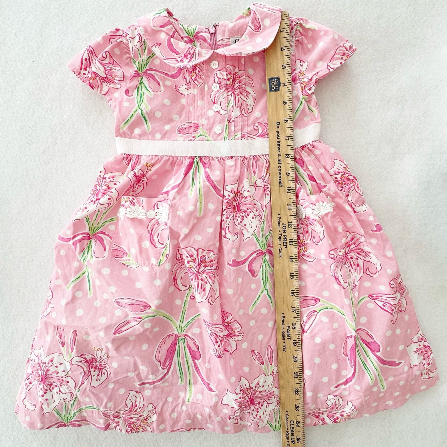 Y2K White Label Lilly Pulitzer Daylily Collared Dress - Yellow Clover Vintage Kids Clothes