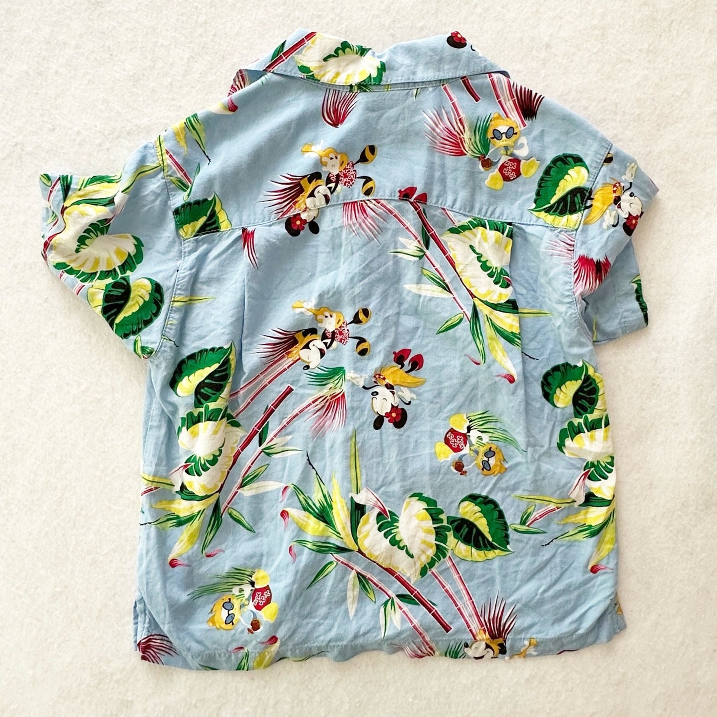 Vintage Disney Store Mickey Hawaiian Button Shirt: 6y - Yellow Clover Vintage Kids Clothes