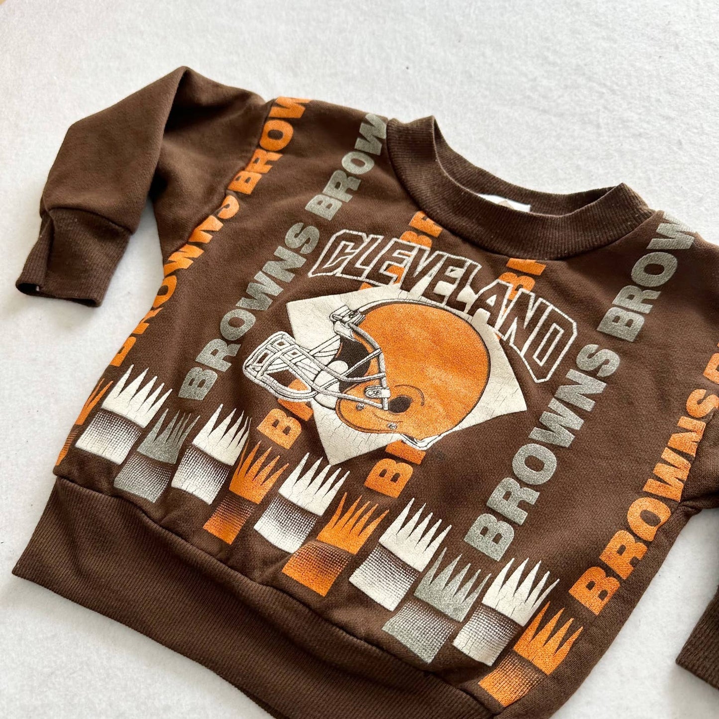 Vintage Cleveland Browns Sweatshirt: 2T - Yellow Clover Vintage Kids Clothes
