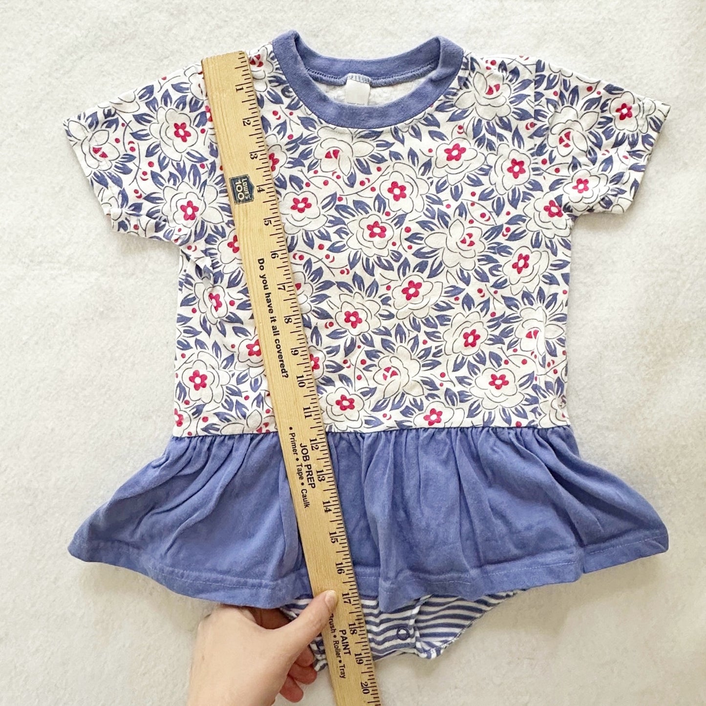 Vintage Lands’ End Skirted Flower Print Romper: 2T? - Yellow Clover Vintage Kids Clothes