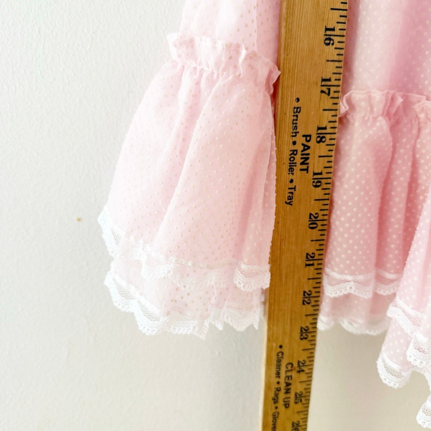 Vintage Bryan Swiss Dot Flocked Ruffled Lace Kids Dress: 5