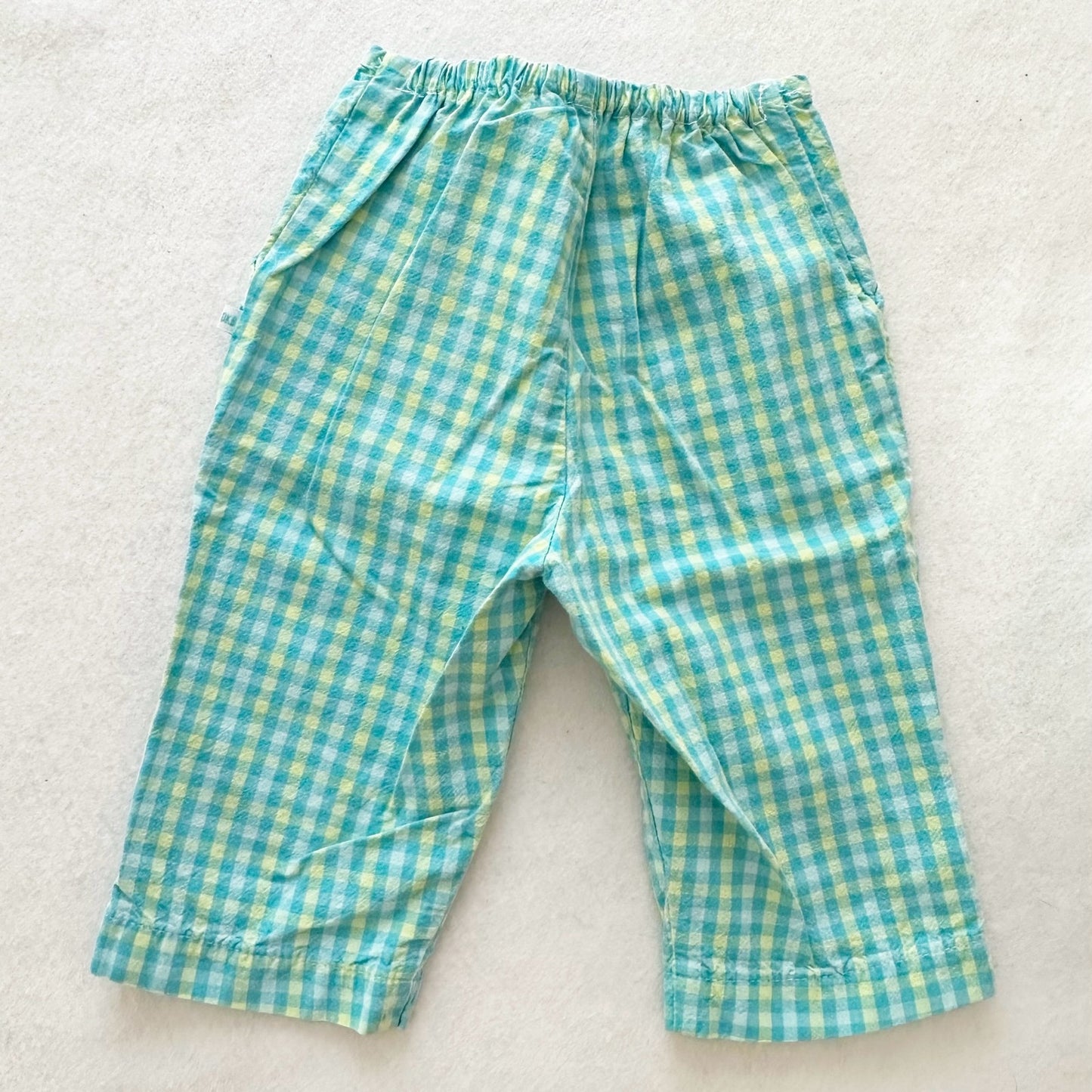 Y2K OshKosh Gingham Flower Embroidered Cropped Pants: 2T - Yellow Clover Vintage Kids Clothes