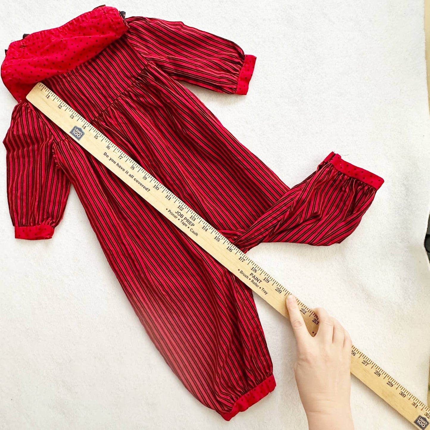 Vintage Polly Flinders Striped Polka Dot Romper: 18/24m - Yellow Clover Vintage Kids Clothes