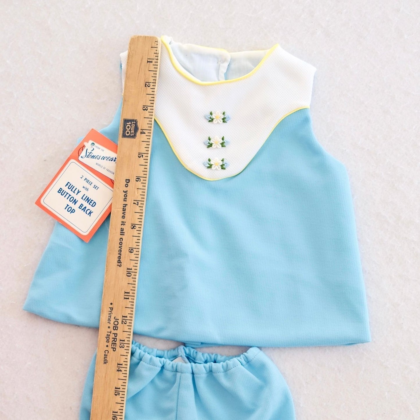 Vintage Stoneswear Blue Daisy Baby 2-Piece Set, NWT, 18M
