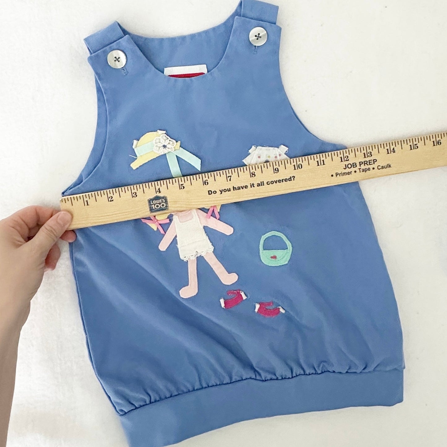 Vintage Chocolate Soup Paper Doll Girl Appliqué Dress: 2T - Yellow Clover Vintage Kids Clothes