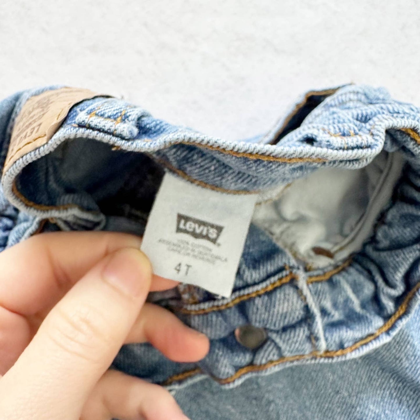 Vintage Levi’s Cinch Waist Orange Tab Medium Wash Jeans: 4T - Yellow Clover Vintage Kids Clothes