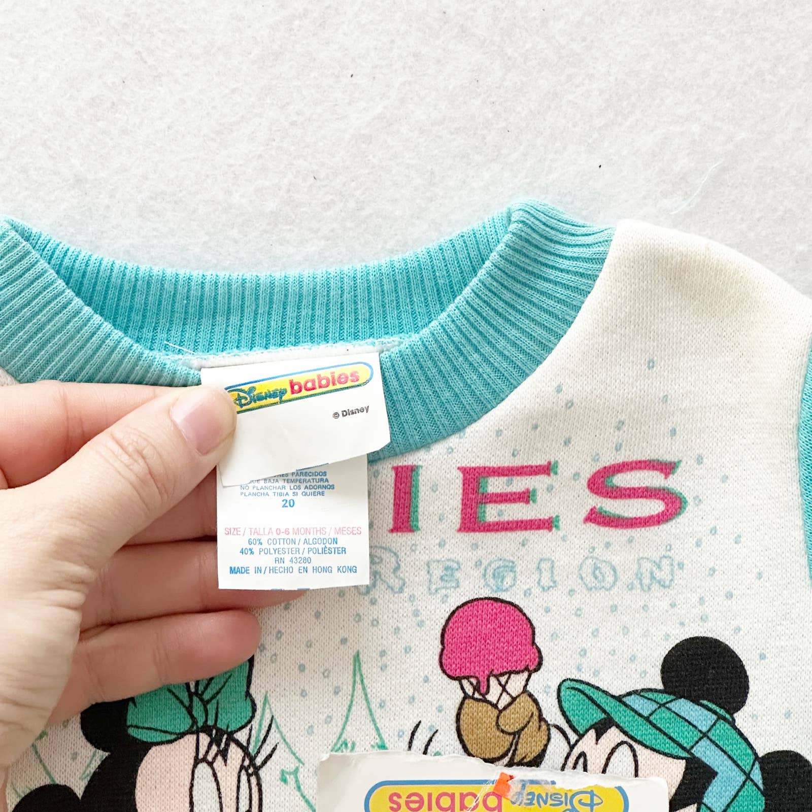 Vintage Disney Babies Mickey and Minnie Arctic Sweatshirt: 12m? - Yellow Clover Vintage Kids Clothes