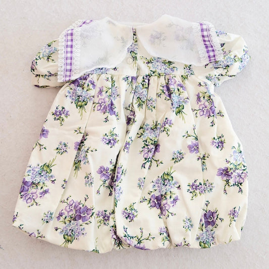 Vintage Thomas Purple Floral Bubble Hem Baby Dress, 24M