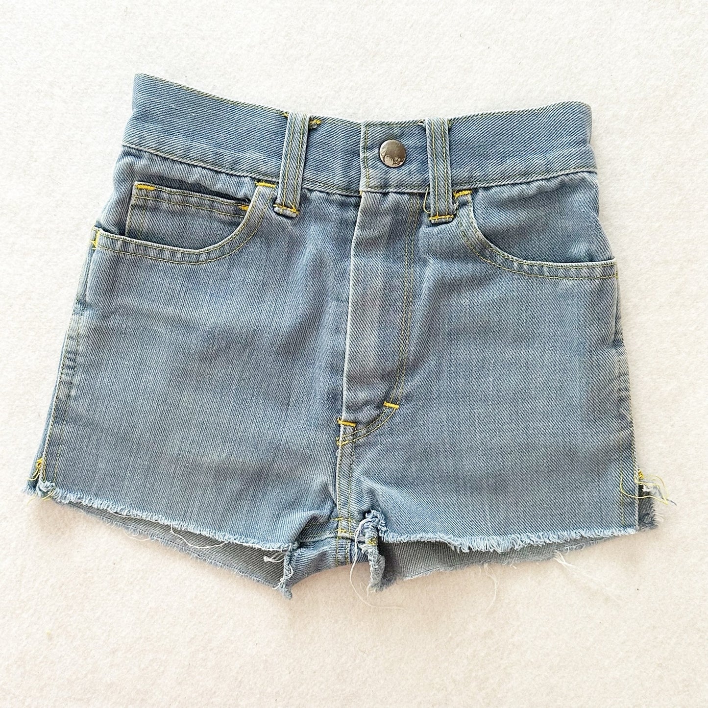 Vintage Ziggy Patches Denim Cutoff Shorts: 5T? - Yellow Clover Vintage Kids Clothes