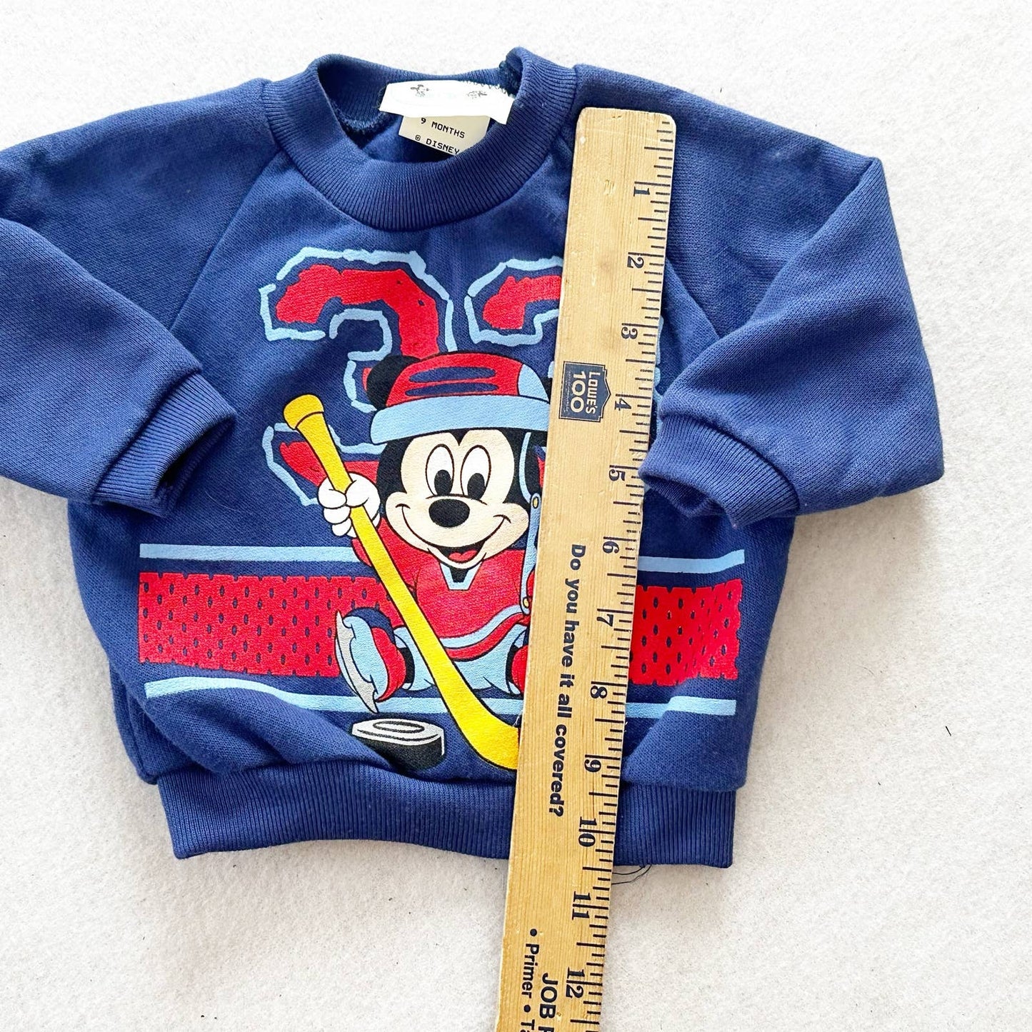 Vintage Disney Babies Baby Mickey Hockey Sweatshirt Outfit Set: 9m - Yellow Clover Vintage Kids Clothes