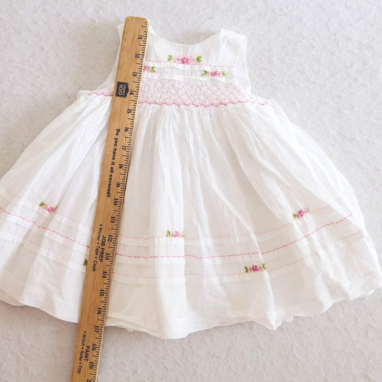 Modern Laura Ashley White Smocked Floral Baby Dress, 12M