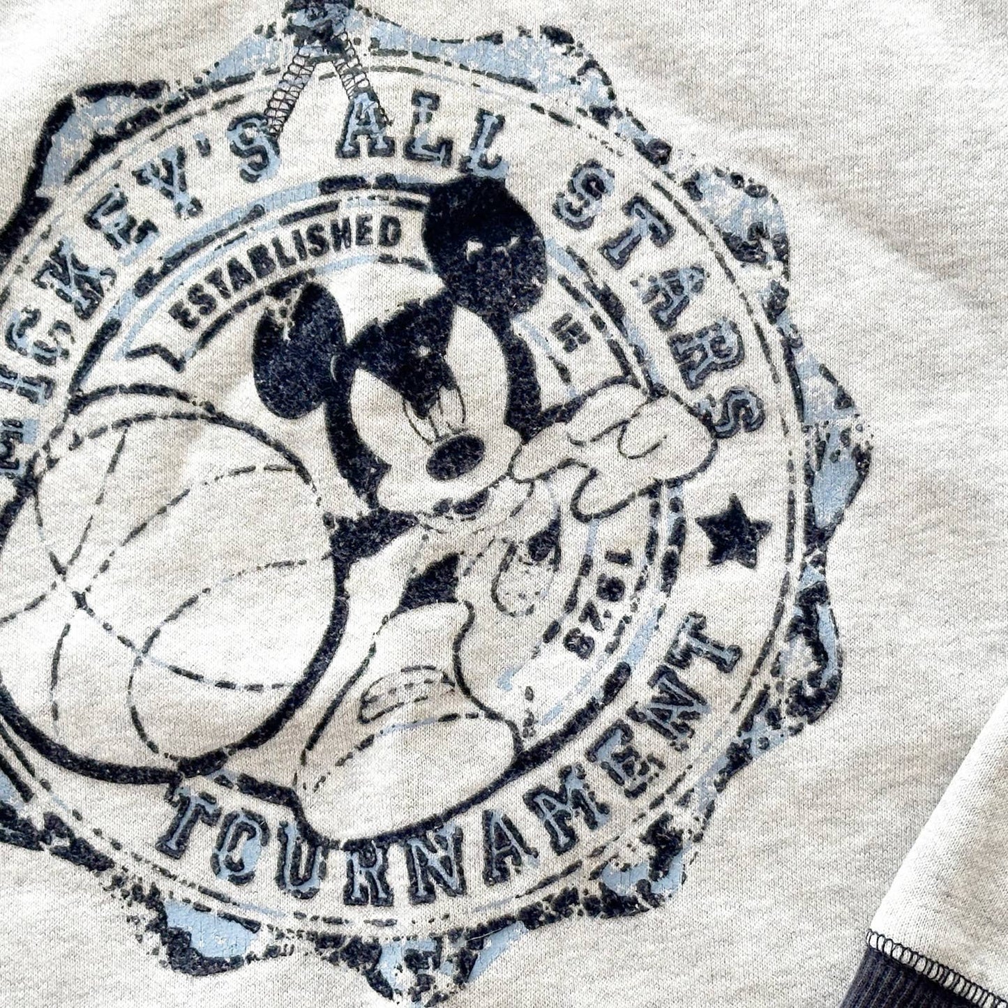 Y2K Disney Store Mickey Basketball Sweatshirt: 5/6y - Yellow Clover Vintage Kids Clothes