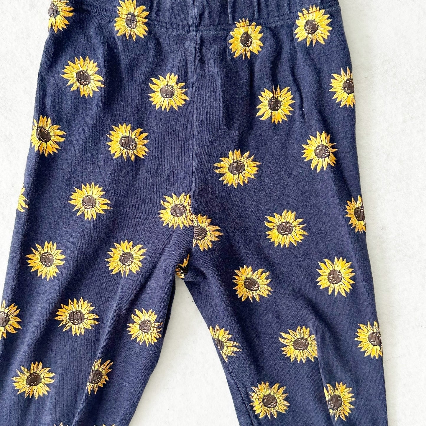 Vintage Spumoni Goose Sunflower Peplum Top + Leggings: 6y - Yellow Clover Vintage Kids Clothes