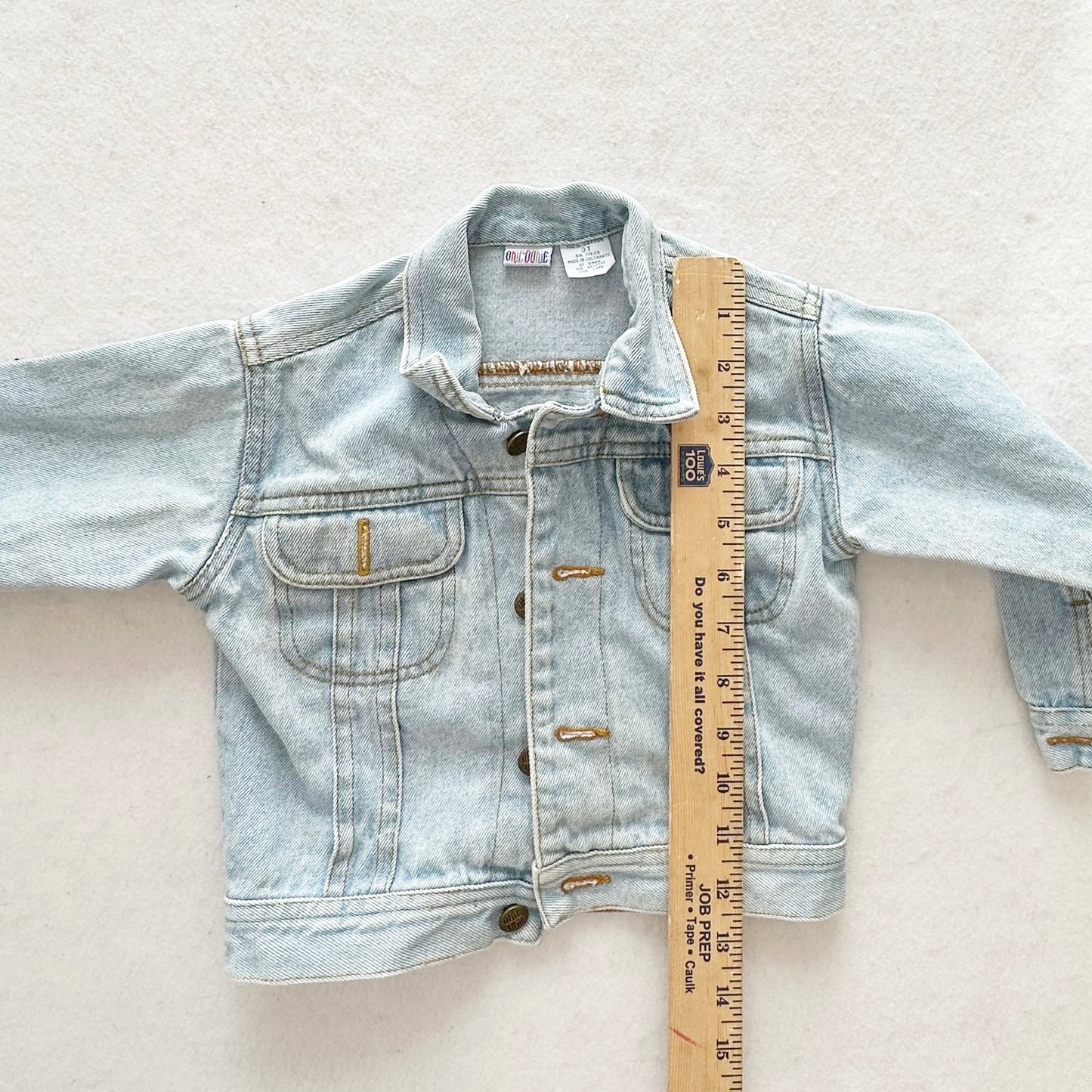 Vintage Okie Dokie Light Wash Denim Jacket: 2/3T - Yellow Clover Vintage Kids Clothes
