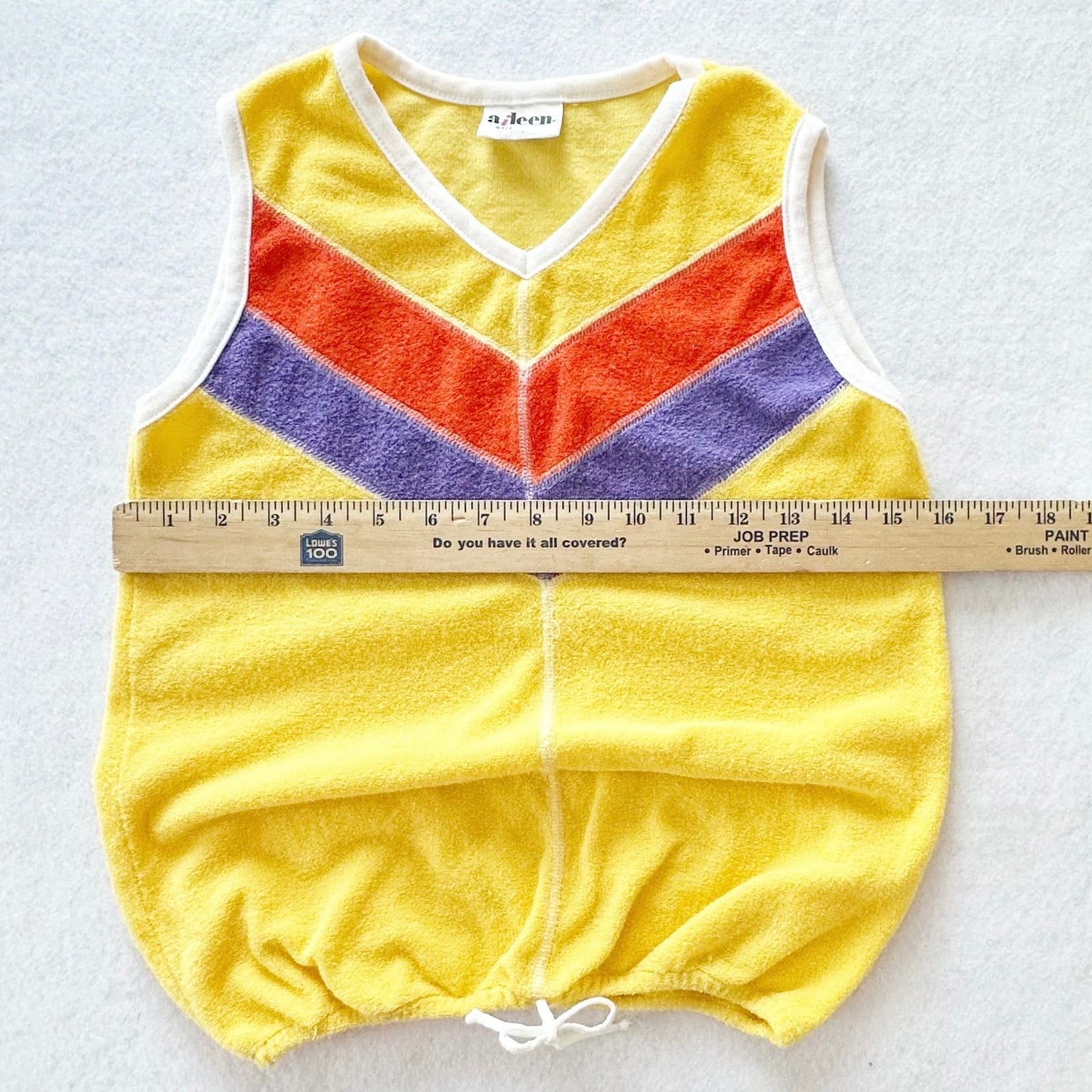 Vintage Aileen Girl Terry Chevron Tank: 10y? - Yellow Clover Vintage Kids Clothes