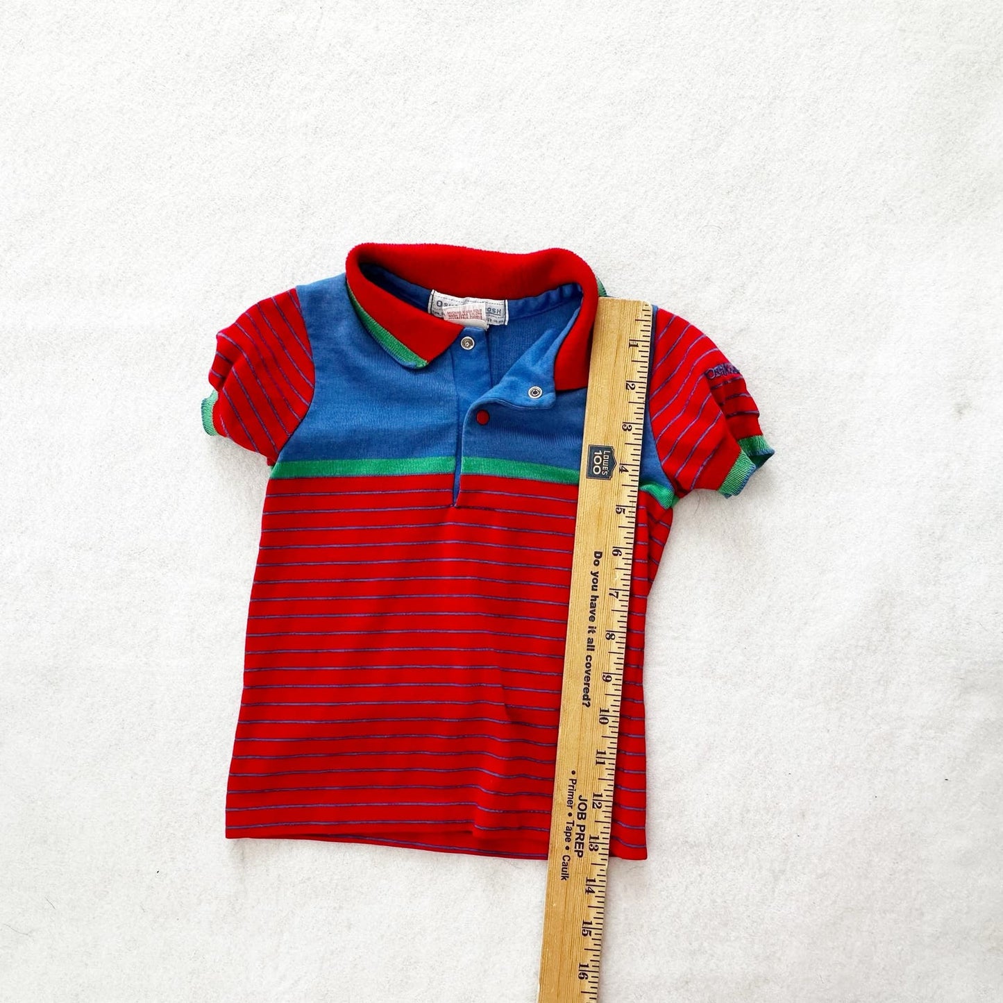 Vintage OshKosh Striped Short Sleeve Polo Shirt: 2T? - Yellow Clover Vintage Kids Clothes