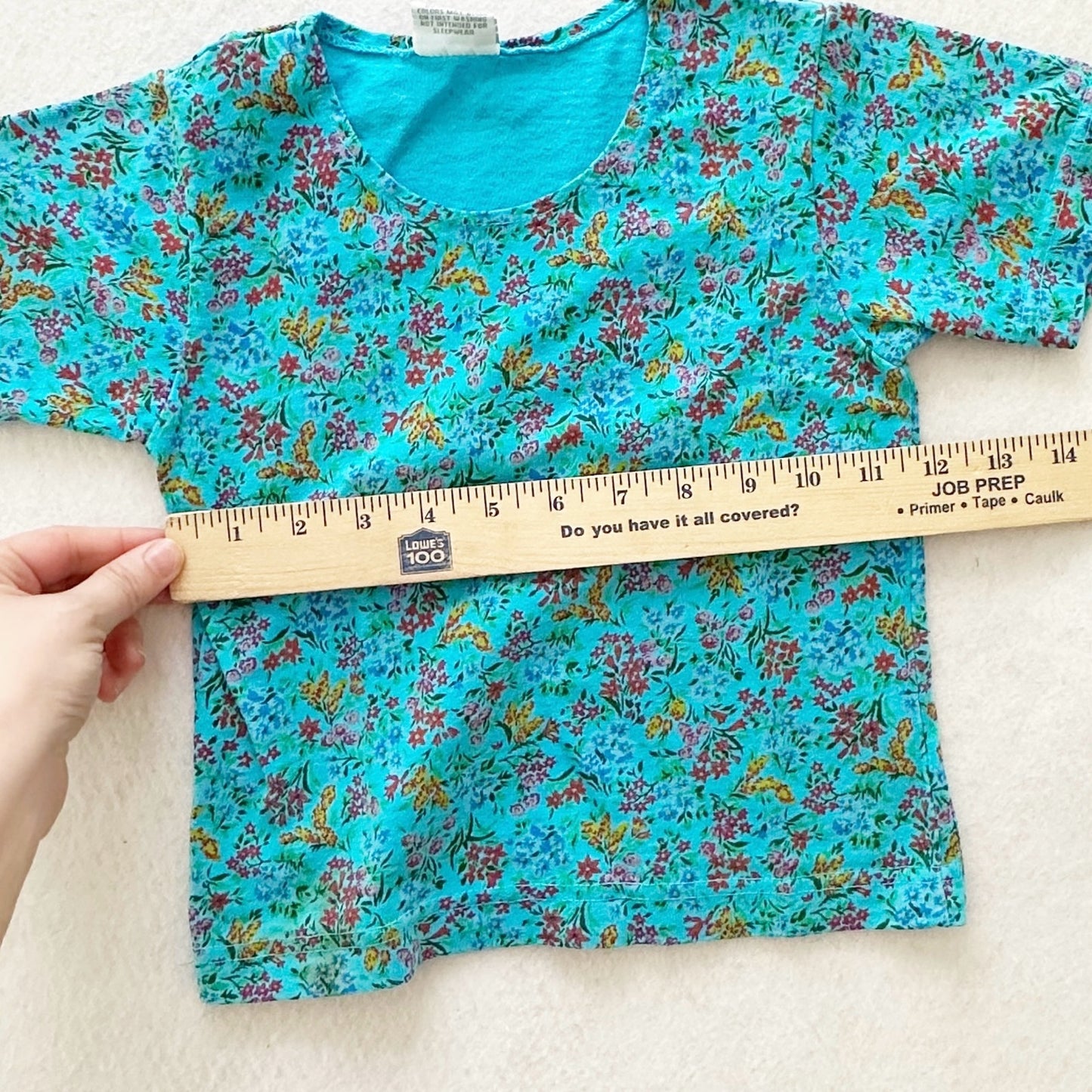 Vintage G. Willikers Floral Turquoise Tee: 4T - Yellow Clover Vintage Kids Clothes
