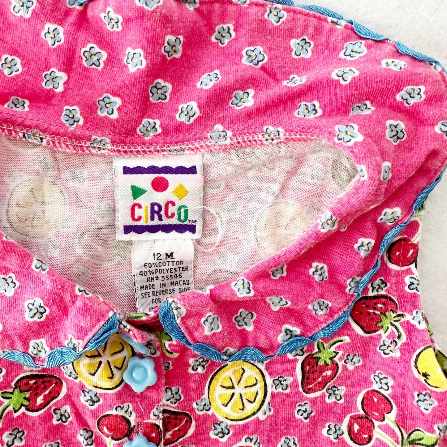 Vintage Circo Strawberry Lemon Swing Tank: 12m - Yellow Clover Vintage Kids Clothes