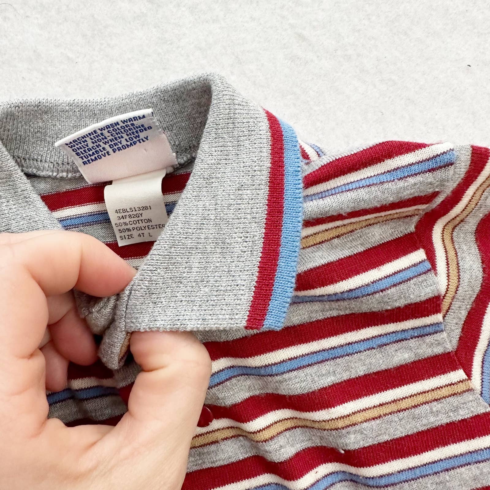 Vintage Wrangler Striped Snap Button Long Sleeve Polo: 2T - Yellow Clover Vintage Kids Clothes