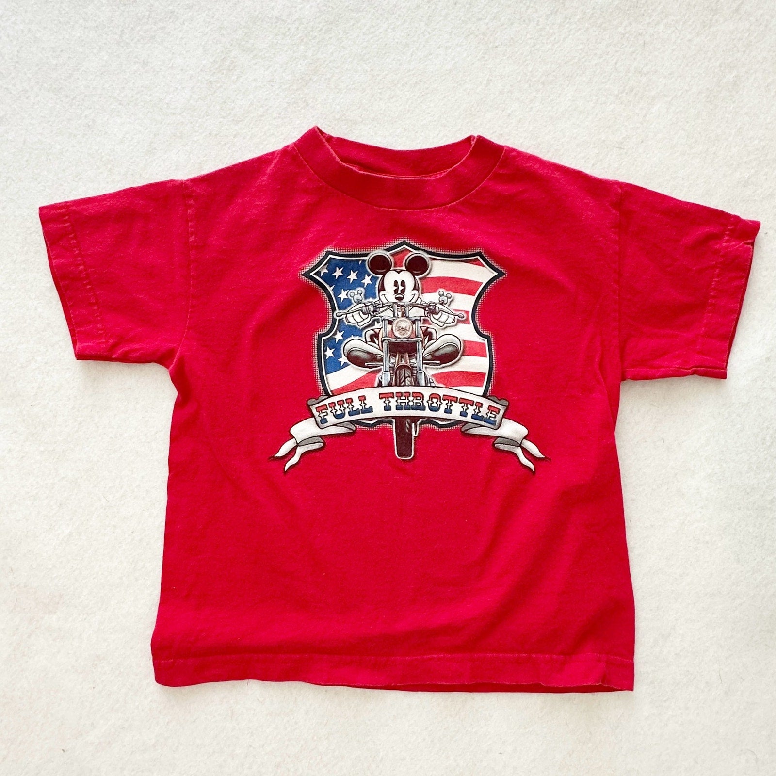 Vintage Mickey & Co. Mickey Motorcycle Gel Print Kids Tee