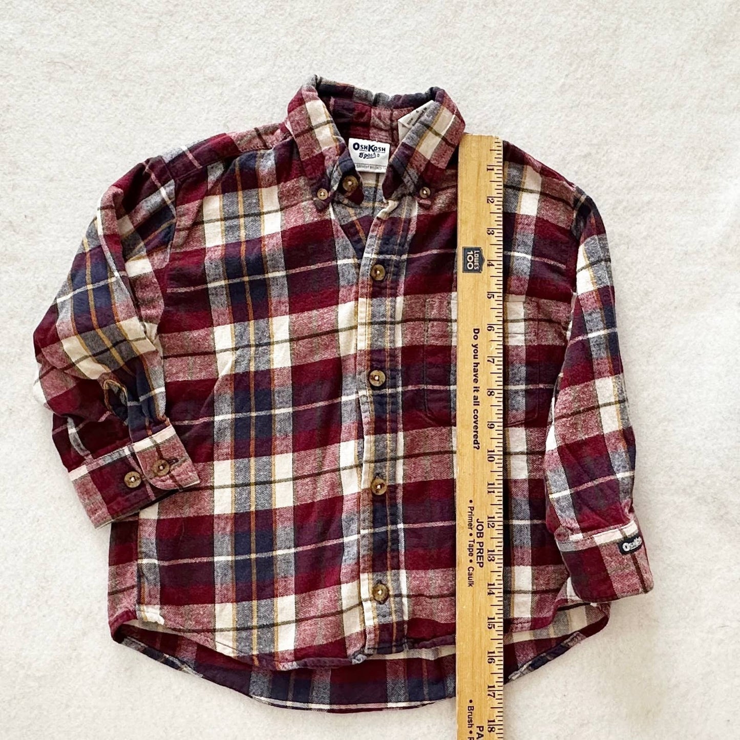 Vintage OshKosh Plaid Flannel Button Down Shirt: 4T - Yellow Clover Vintage Kids Clothes