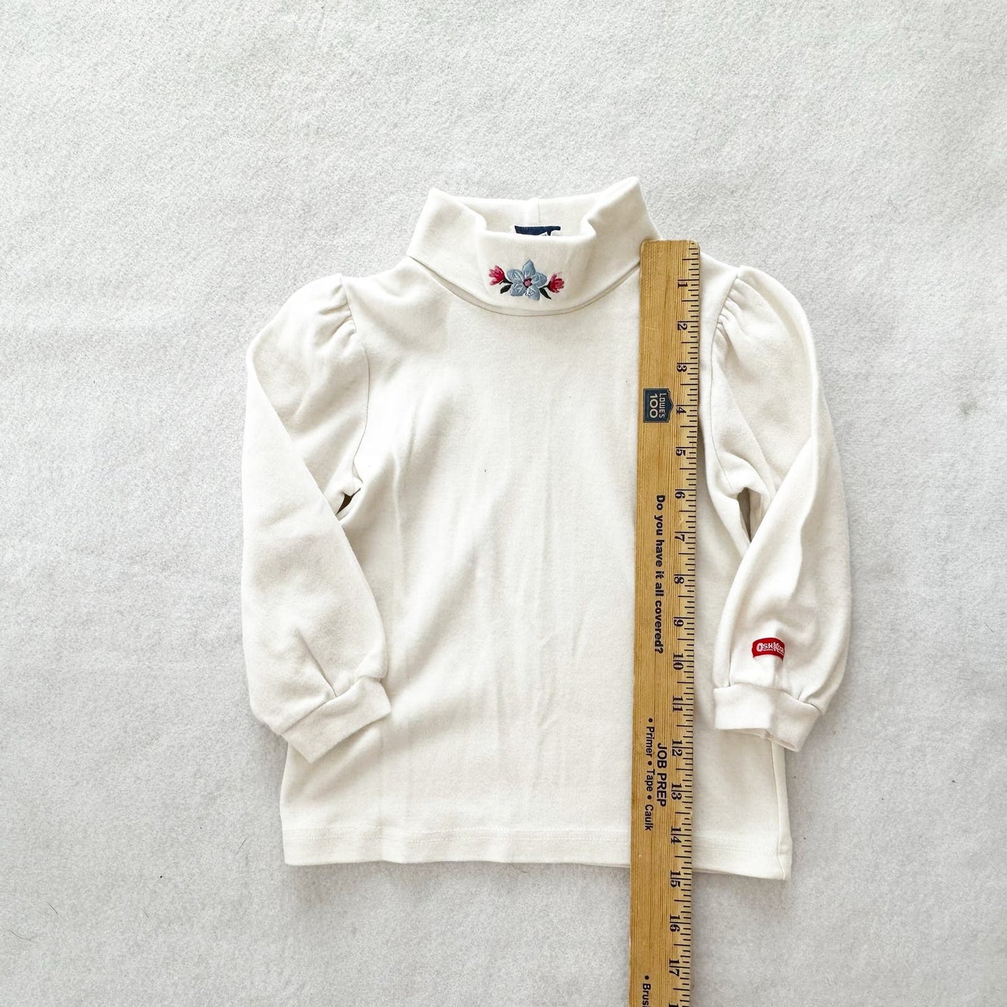 Vintage OshKosh Embroidered Flower Turtleneck Top: 3T - Yellow Clover Vintage Kids Clothes