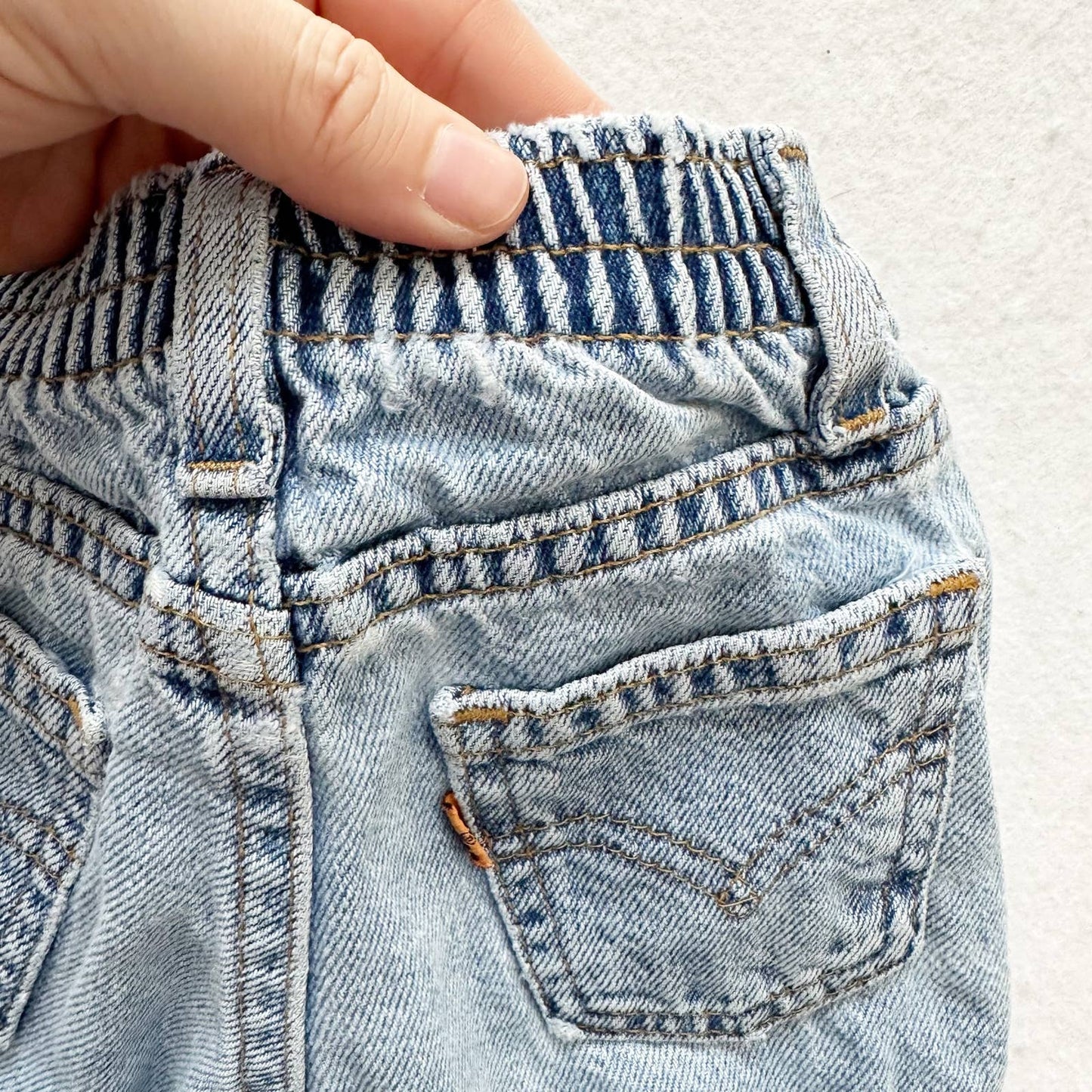 Vintage Levi’s Light Wash Orange Tab Jeans: 12m - Yellow Clover Vintage Kids Clothes