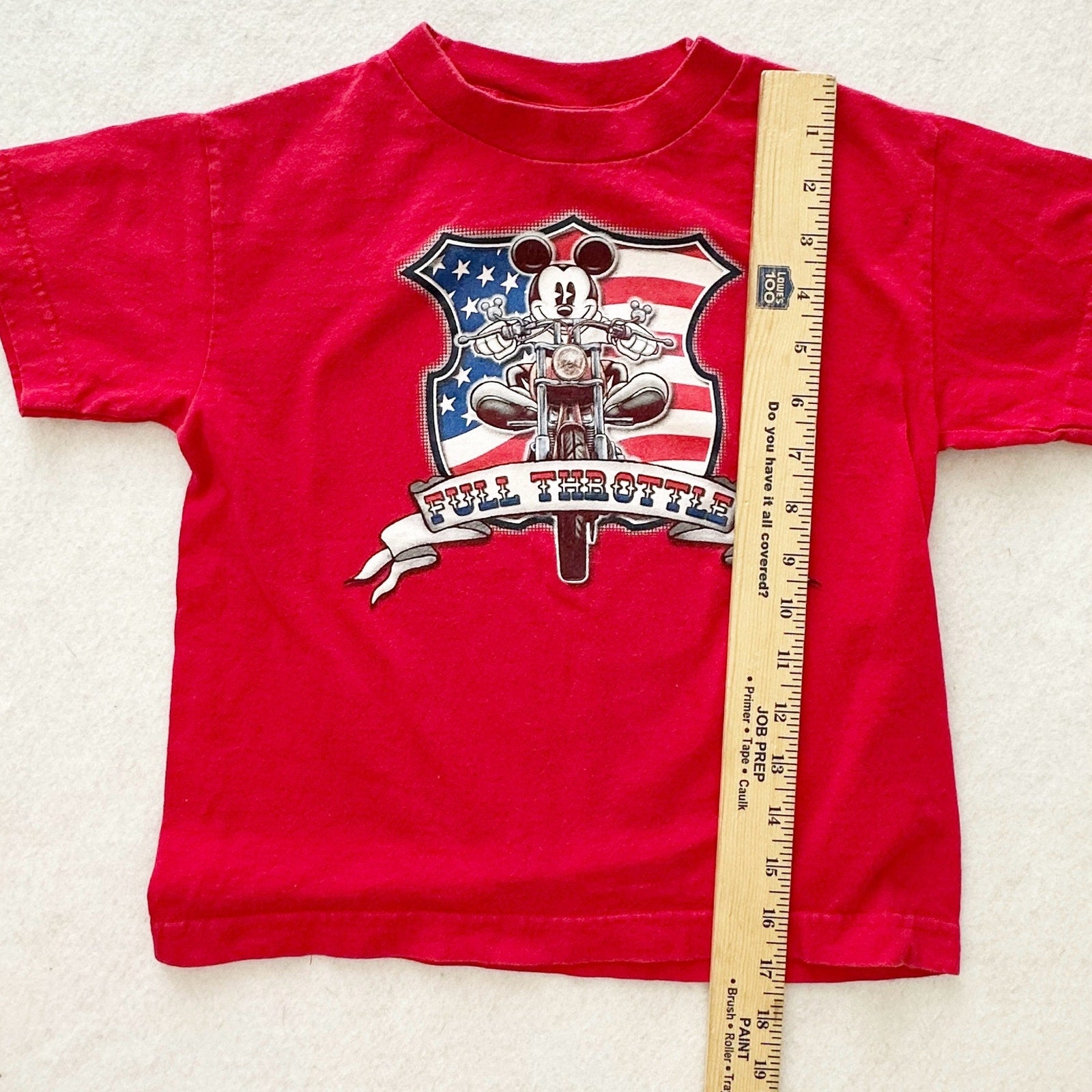 Vintage Mickey & Co. Mickey Motorcycle Gel Print Tee: 6y - Yellow Clover Vintage Kids Clothes
