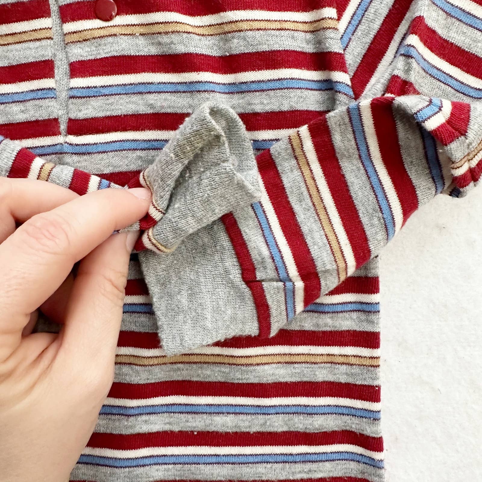 Vintage Wrangler Striped Snap Button Long Sleeve Polo: 2T - Yellow Clover Vintage Kids Clothes