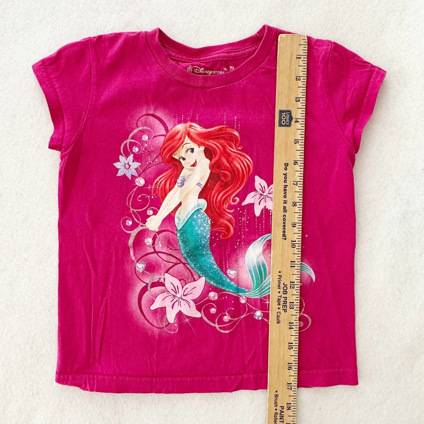 Y2K Disney Store Ariel Little Mermaid Graphic Tee: 7y - Yellow Clover Vintage Kids Clothes