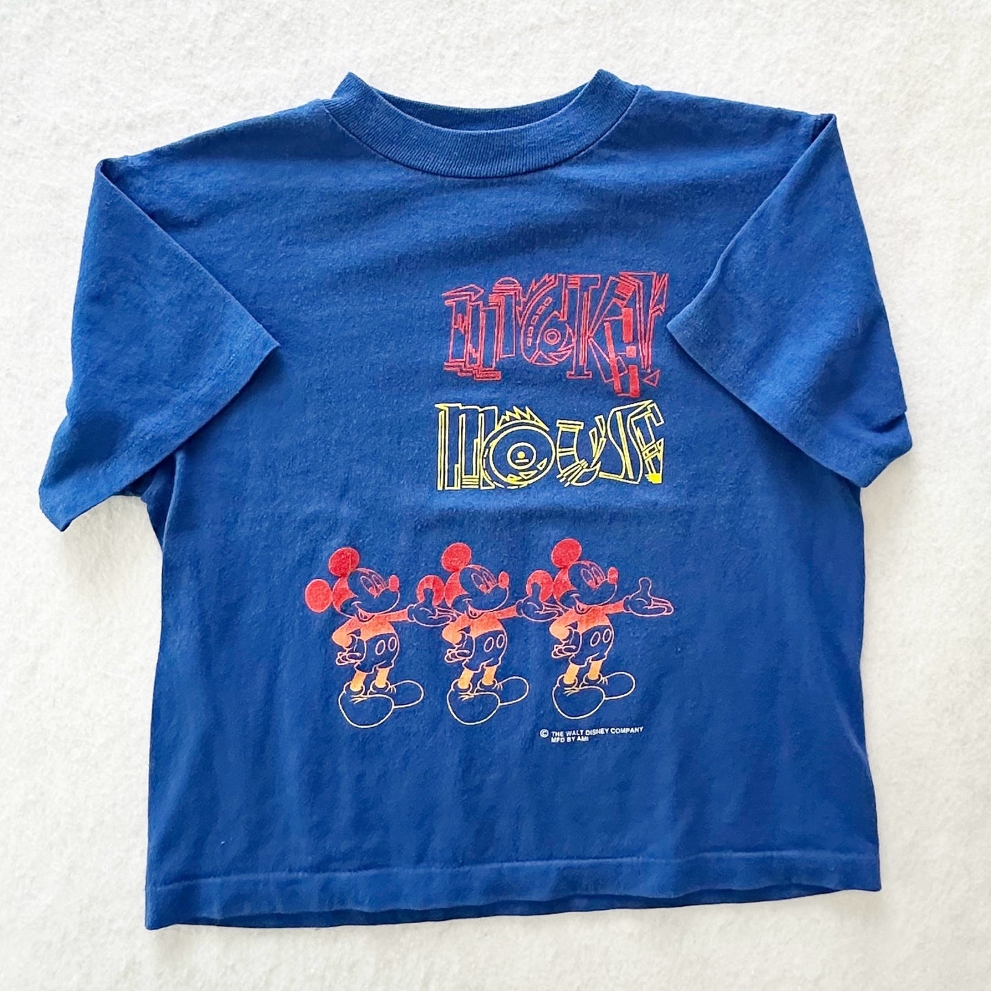 Vintage Allison Mickey Mouse Funky Graphic Tee: 6y - Yellow Clover Vintage Kids Clothes