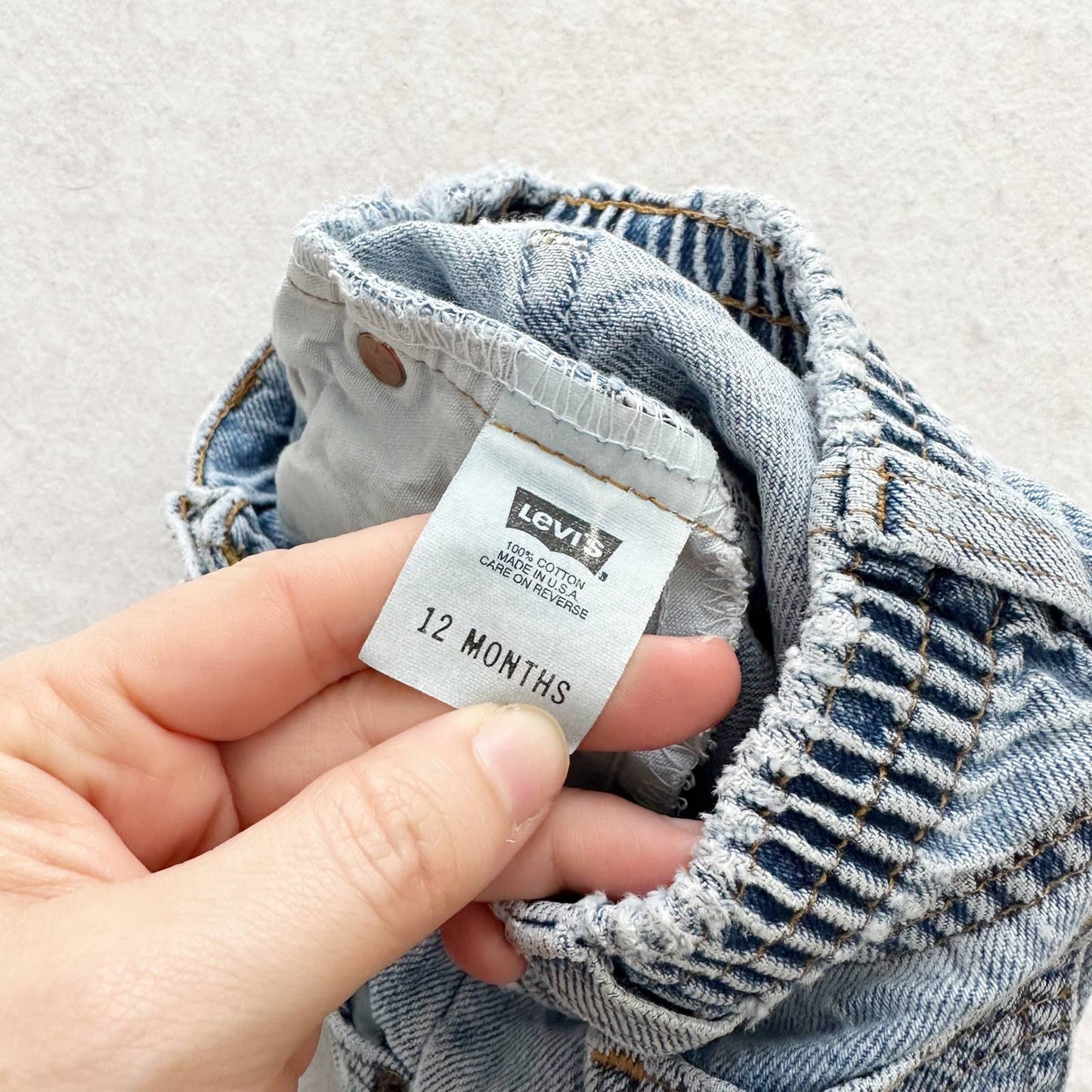 Vintage Levi’s Light Wash Orange Tab Jeans: 12m - Yellow Clover Vintage Kids Clothes