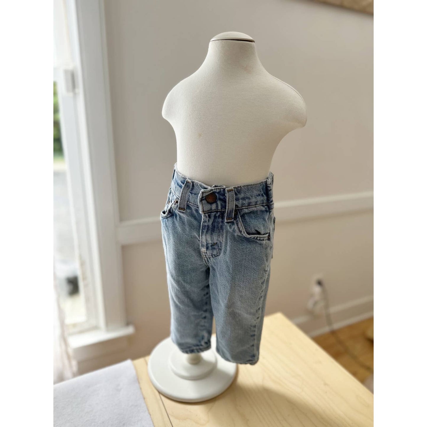 Vintage Levi’s Light Wash Orange Tab Jeans: 12m - Yellow Clover Vintage Kids Clothes