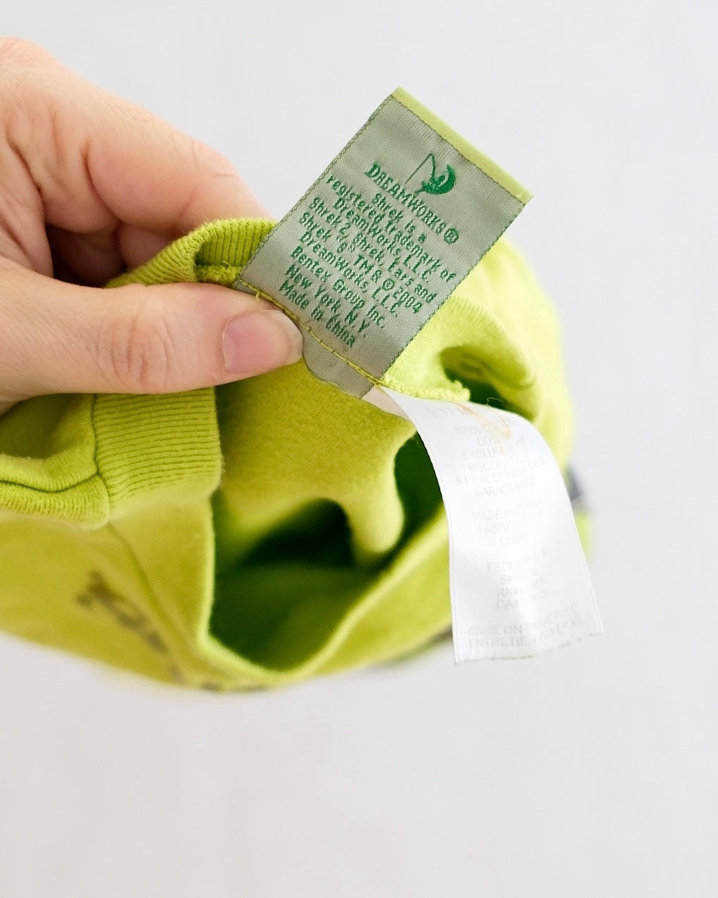 Y2K 2004 Shrek and Donkey Graphic Baby Romper - Yellow Clover Vintage Kids Clothes