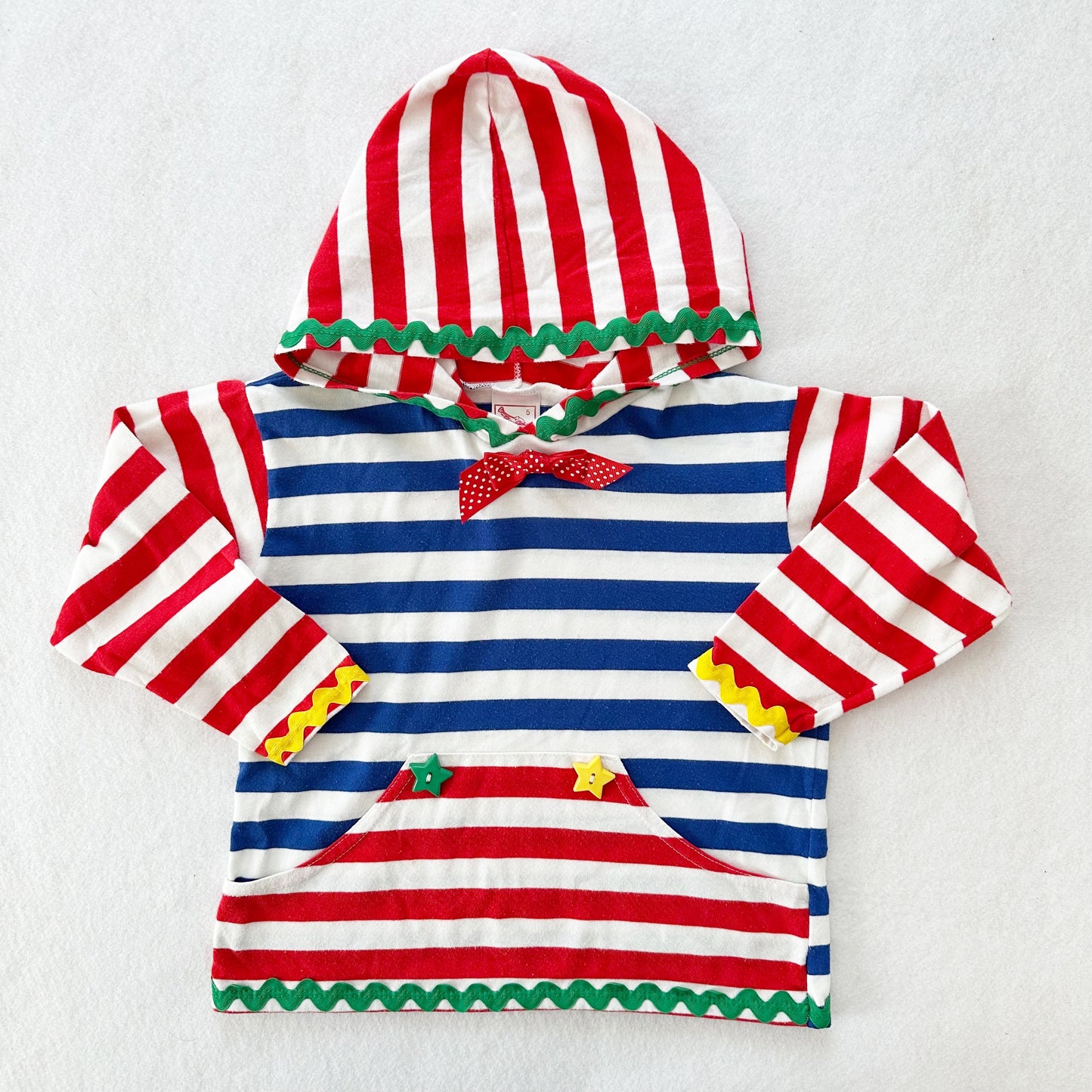 Vintage Buster Brown Striped Hooded Top: 5T - Yellow Clover Vintage Kids Clothes
