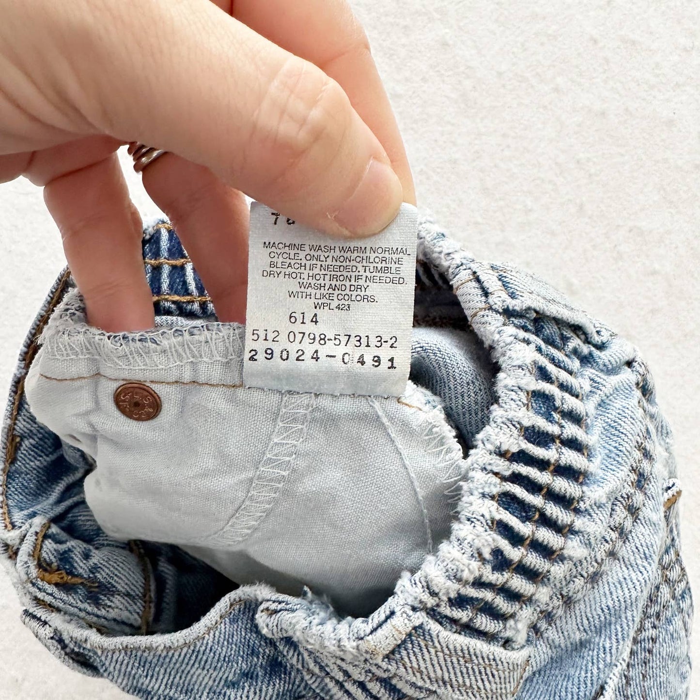 Vintage Levi’s Light Wash Orange Tab Jeans: 12m - Yellow Clover Vintage Kids Clothes