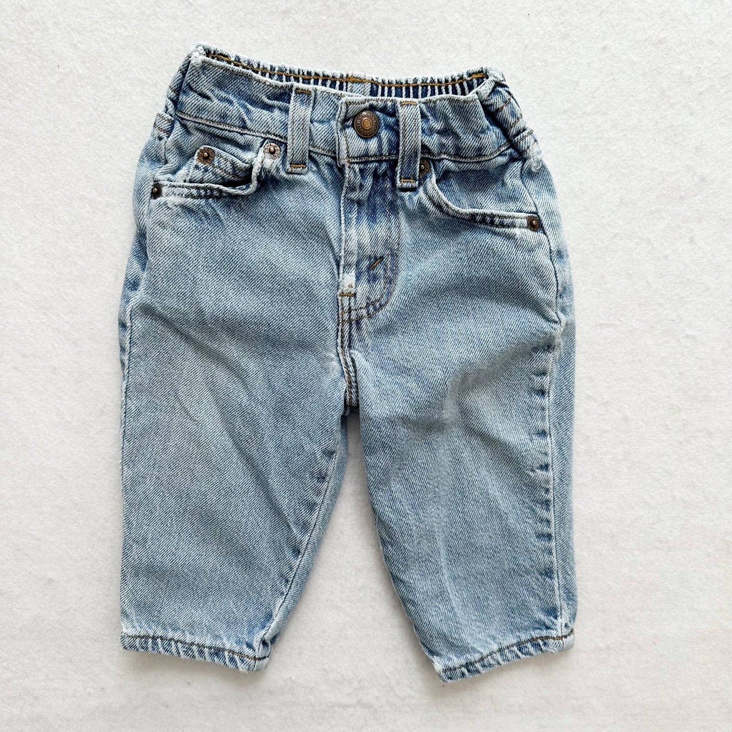 Vintage Levi’s Light Wash Orange Tab Jeans: 12m - Yellow Clover Vintage Kids Clothes