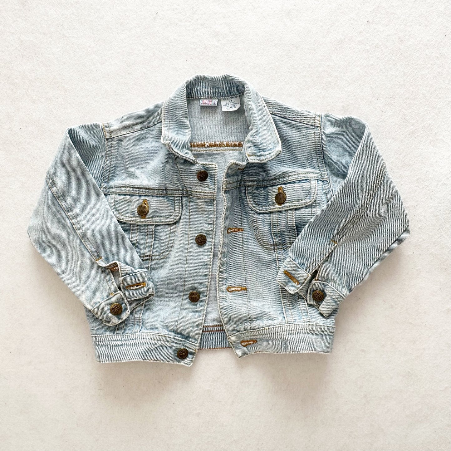 Vintage Okie Dokie Light Wash Denim Jacket: 2/3T - Yellow Clover Vintage Kids Clothes