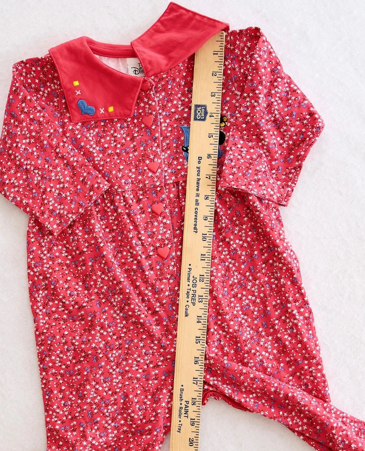 Vintage Disney Store Minnie Embroidered Floral Romper: 24m